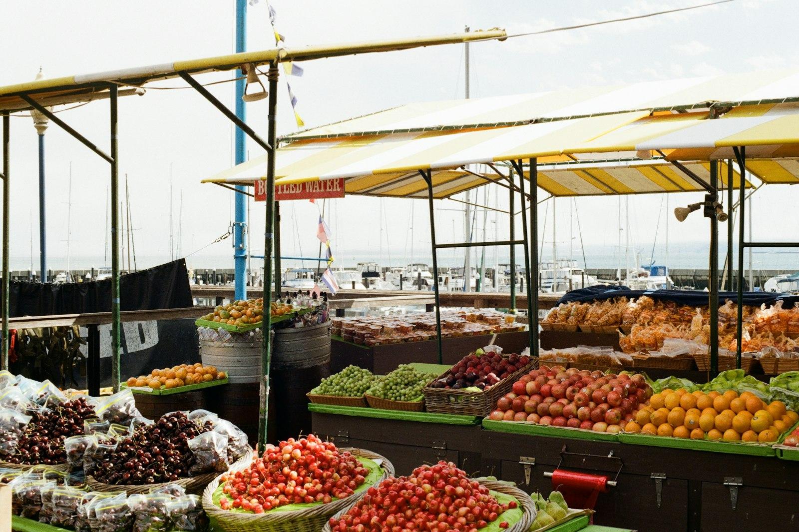 Fresh Produce Is Displayed at an Outdoor Market